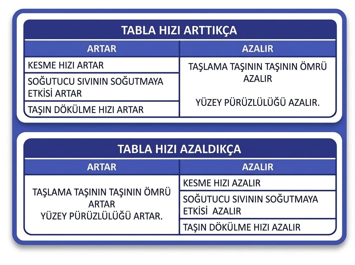 Tabla Hızı Tablosu